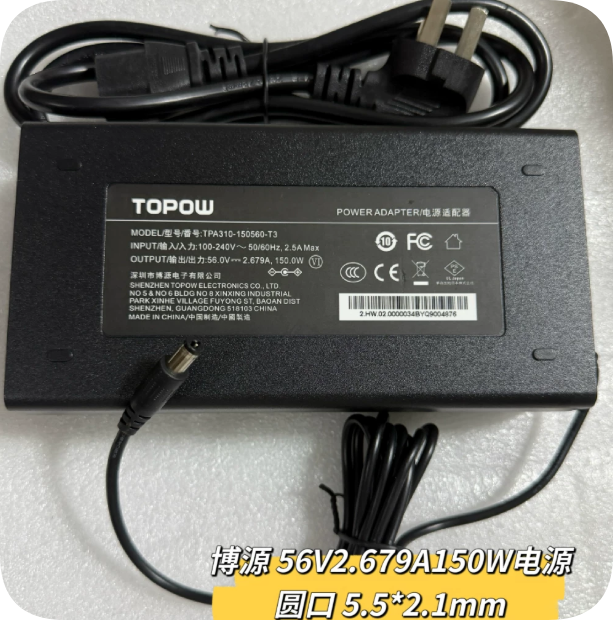 *Brand NEW* TOPOW TPA310-150560-T350 Power Adapter (56V 2.679A 150W 5.5x2.1mm Round Connector) Power Supply